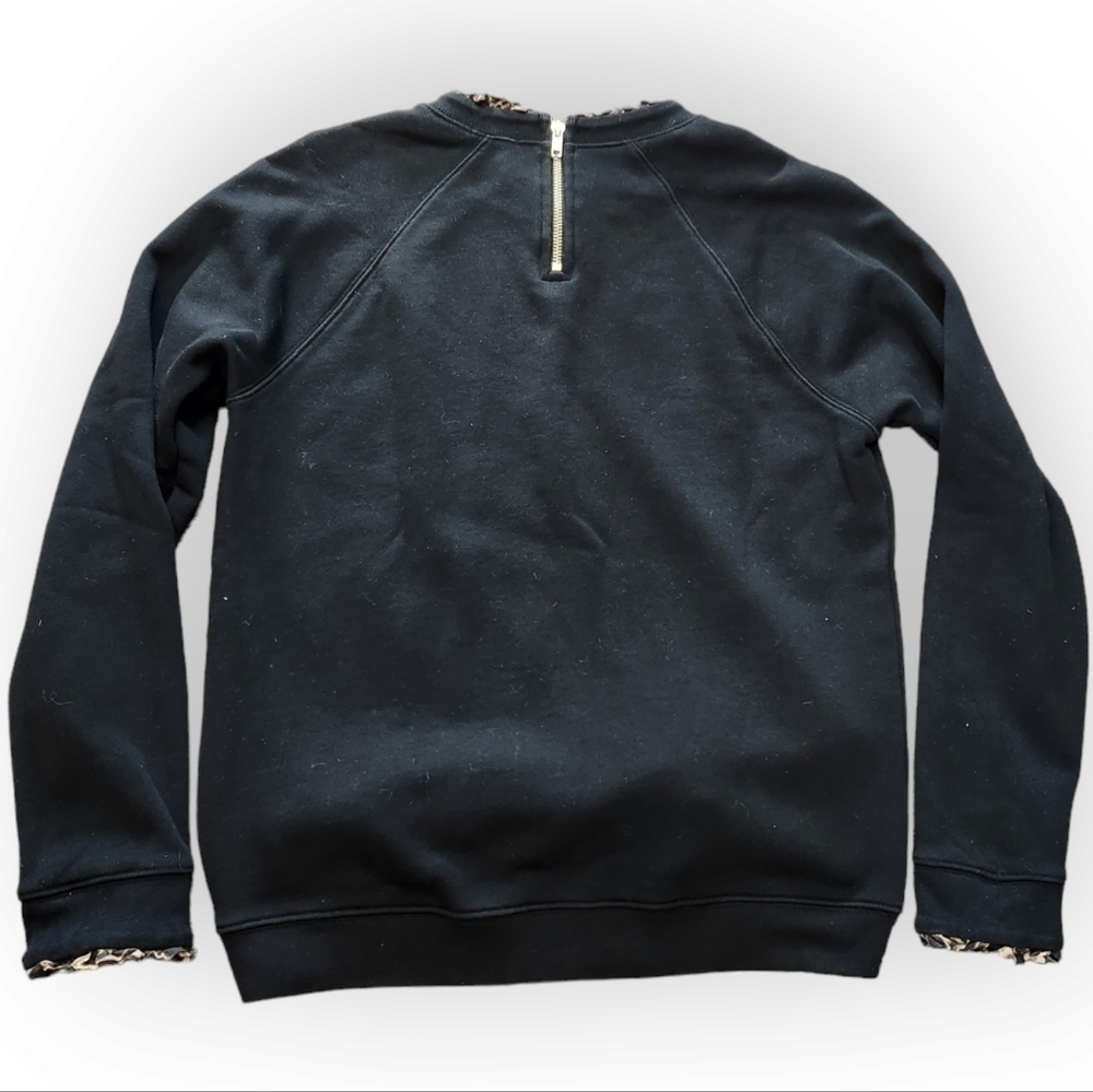 J. CREW Leopard Ruffle Pullover Medium - Picture 4 of 8